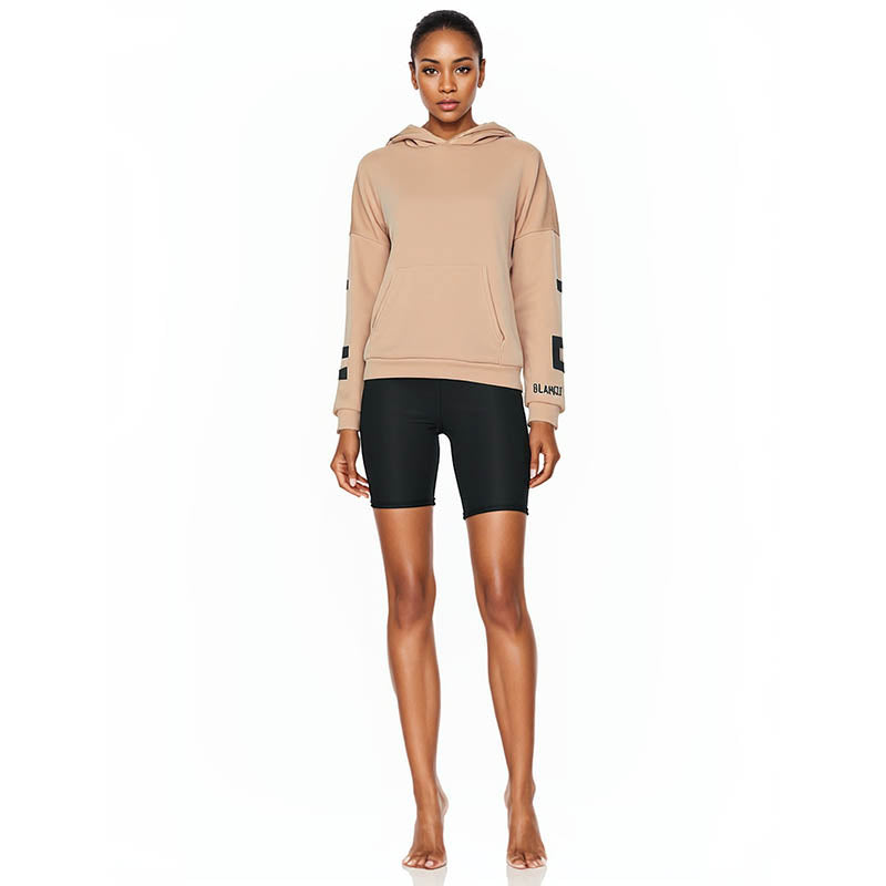 New Fashion Letter Printed Thickened Versatile Long Sleeve Loose Hooded Sweatshirt for Women