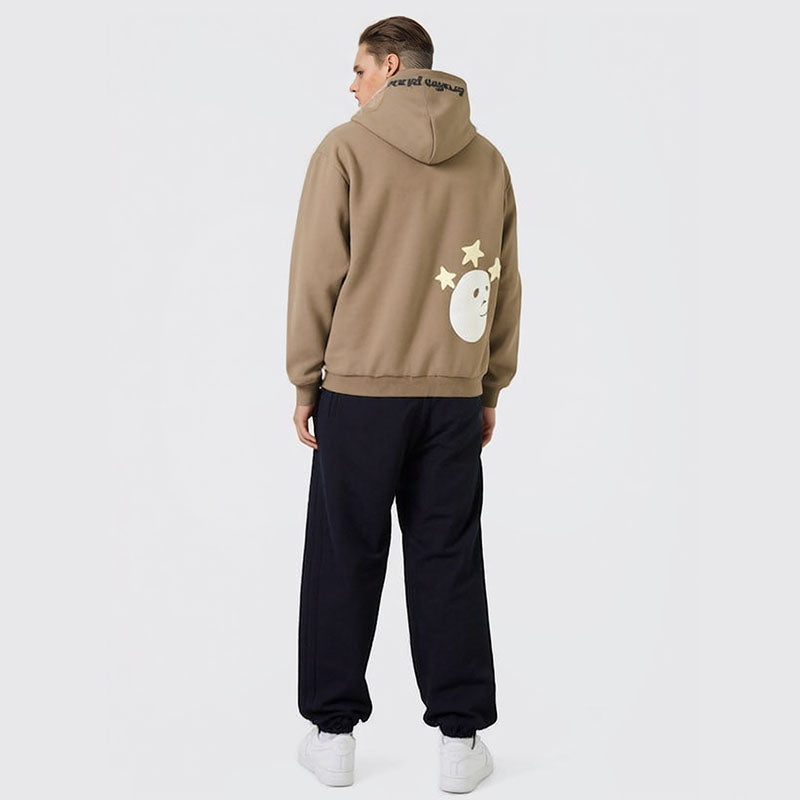 Unisex retro printed hoodie sweatshirt for men and women