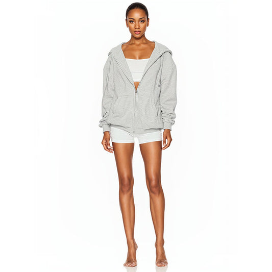 Women's hoodie Teen girls Fall jacket Oversized sweatshirt Casual drawstring zip-up hoodie
