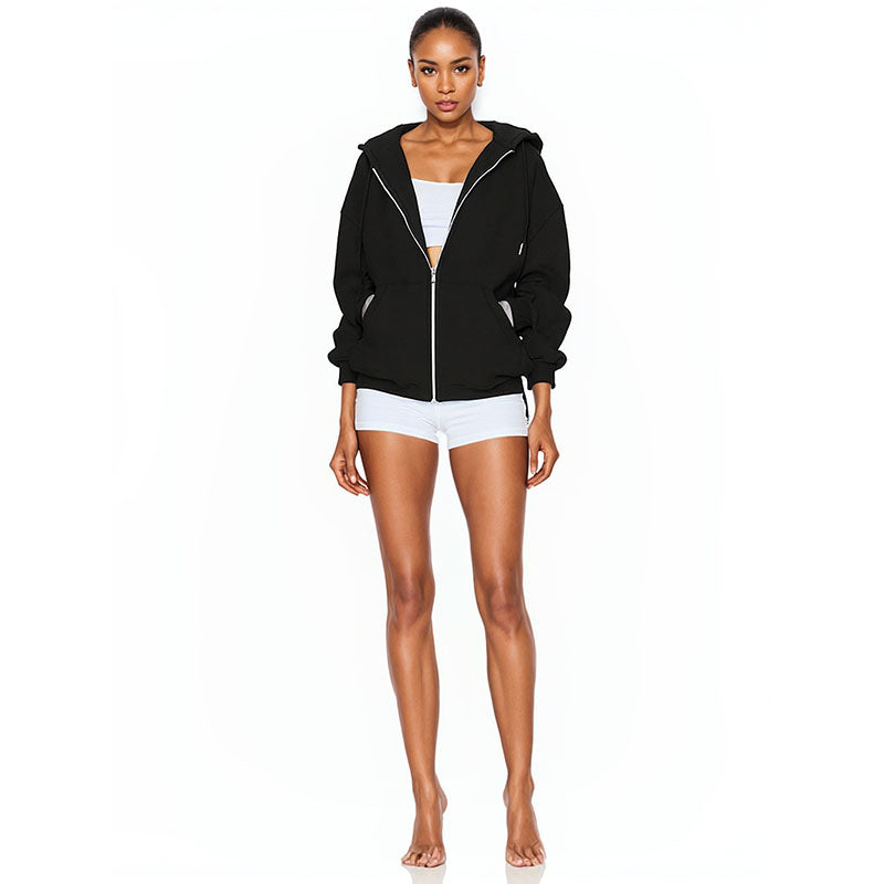 Women's hoodie Teen girls Fall jacket Oversized sweatshirt Casual drawstring zip-up hoodie