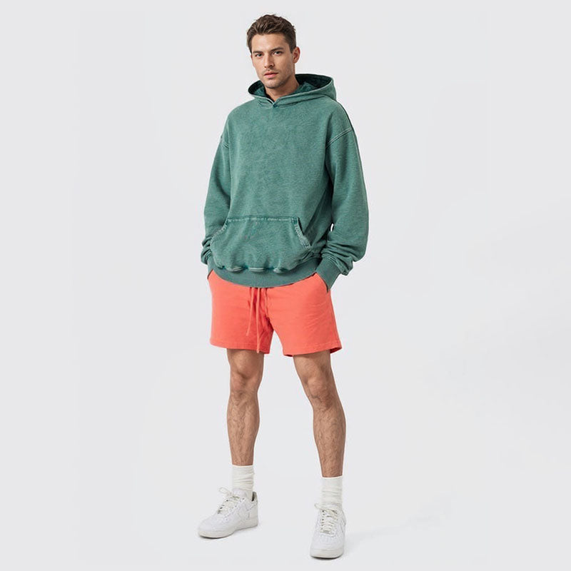 Autumn new trend retro wash water heavy hoodie loose 425g all-match hoodie men and women the same