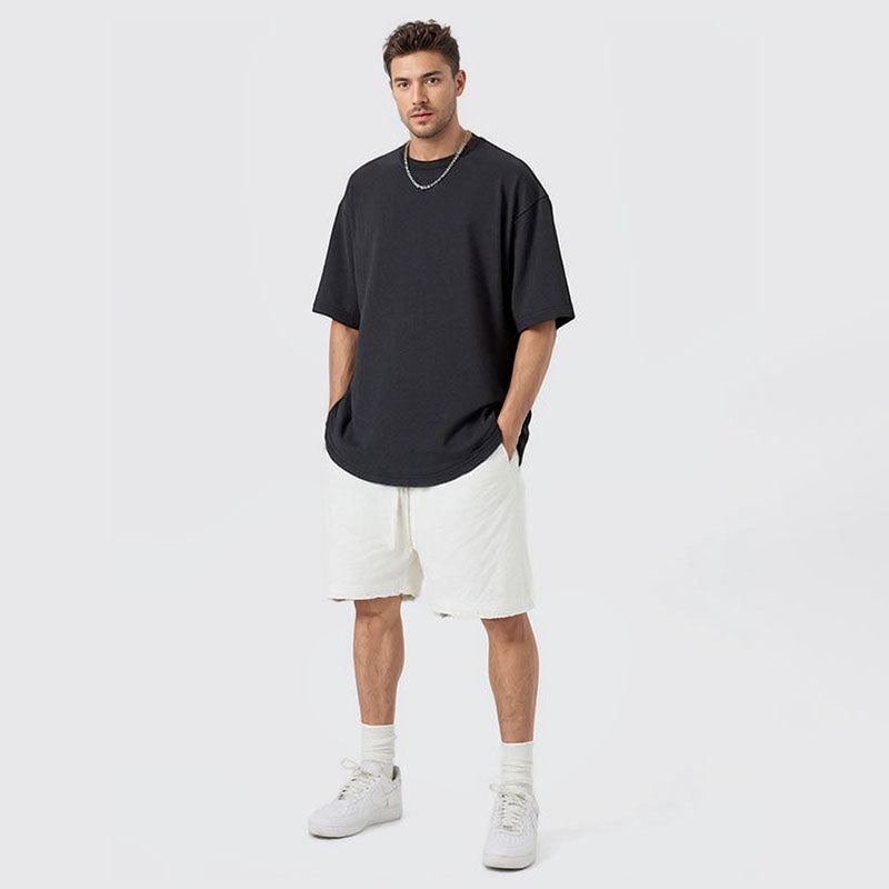 Pure cotton washed T-shirt for men and women in summer retro old street loose American fashion brand short-sleeved customization