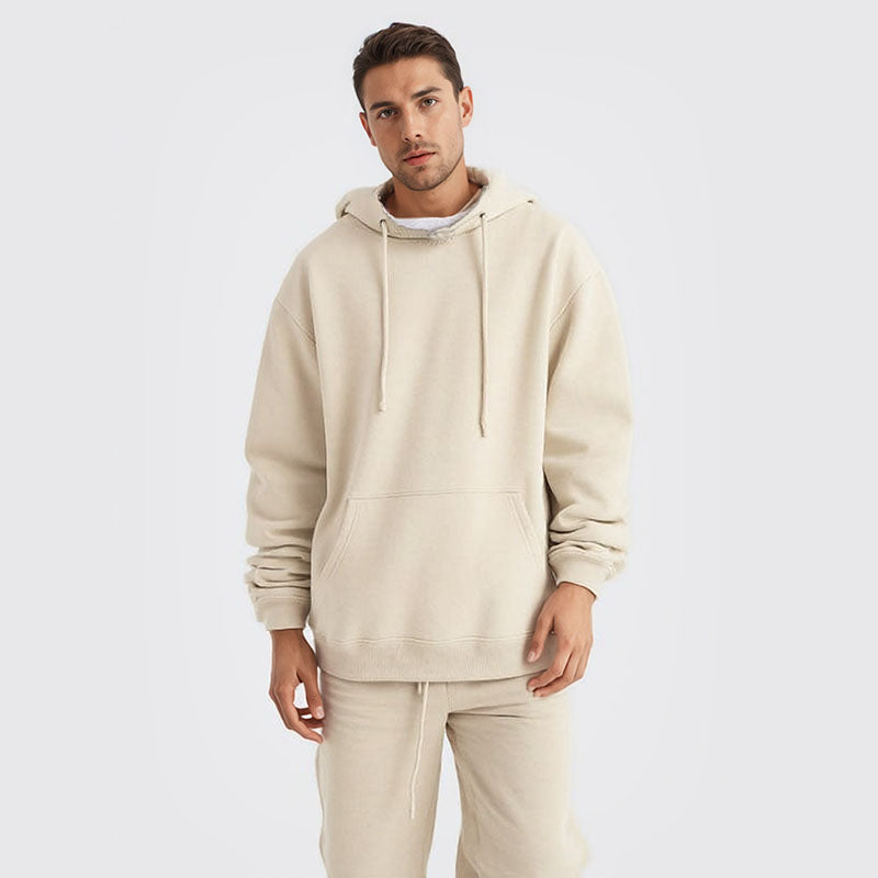 Autumn and winter heavy washed Ma Liu gradient velvet hooded sweatshirt retro sweatshirt