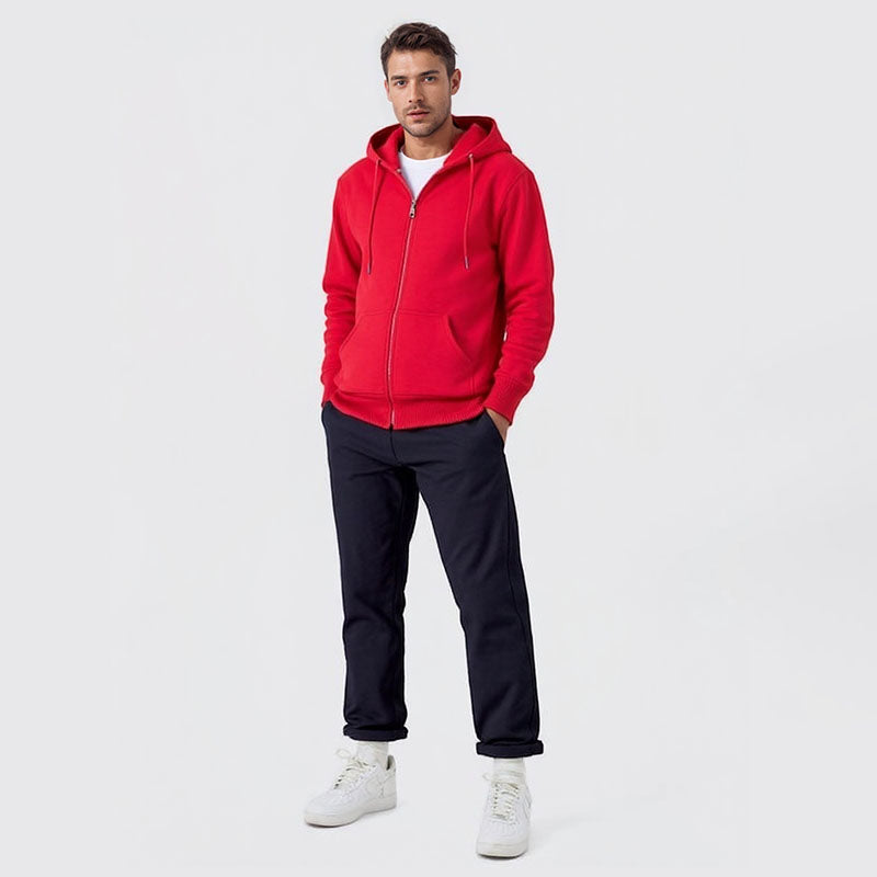 Sports fleece street warm sportswear casual hooded skirt velvet sweatshirt for men