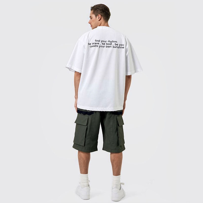 Men's plus-size printed short-sleeved T-shirt