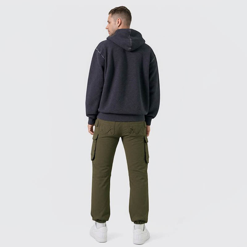 High Street Trendy Brand Hooded Sweatshirt Doberman Printed Hoodie Heavy Cotton Distressed Loose Couple Sweatshirt Men