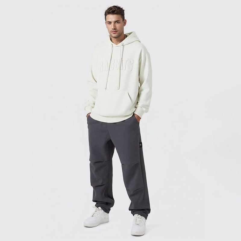 Hooded sweatshirt men's loose large size letter patch embroidered youth casual jacket clothes top