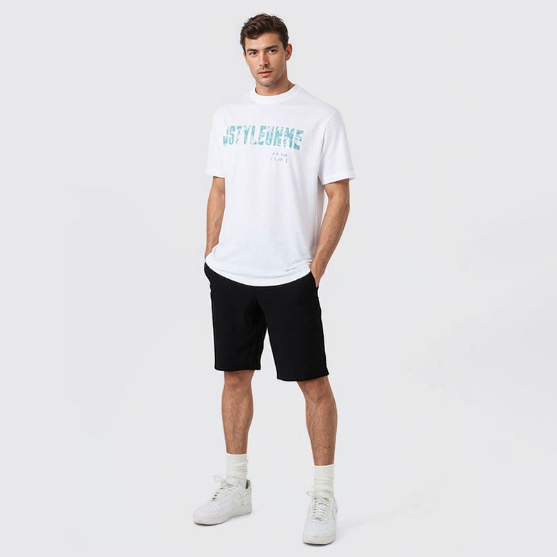 Cotton loose monogram print short sleeve T-shirt