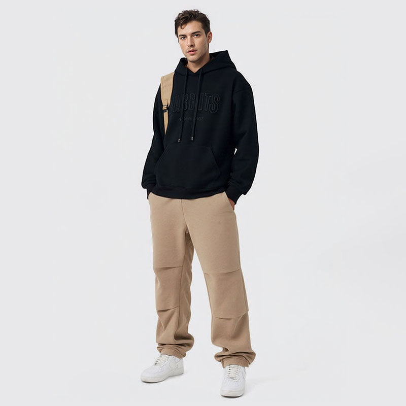Hooded sweatshirt men's loose large size letter patch embroidered youth casual jacket clothes top