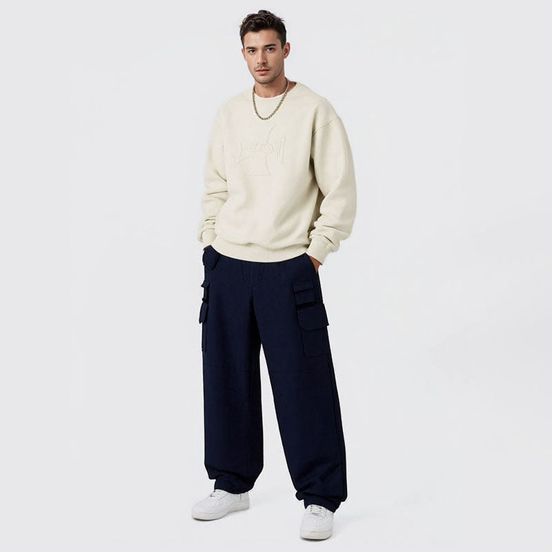 Street retro trend raw edge patch embroidered couple hooded sweatshirts for men and women
