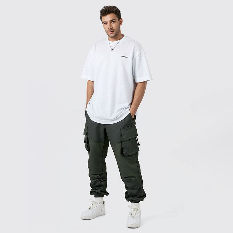 Pure cotton patch embroidered men's short-sleeved t-shirt