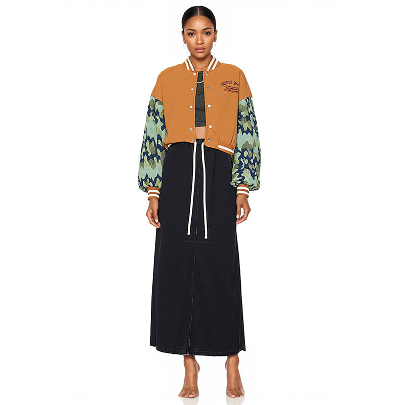 Women's autumn and winter baseball uniform hot girl cardigan loose trendy brand baseball uniform jacket for women