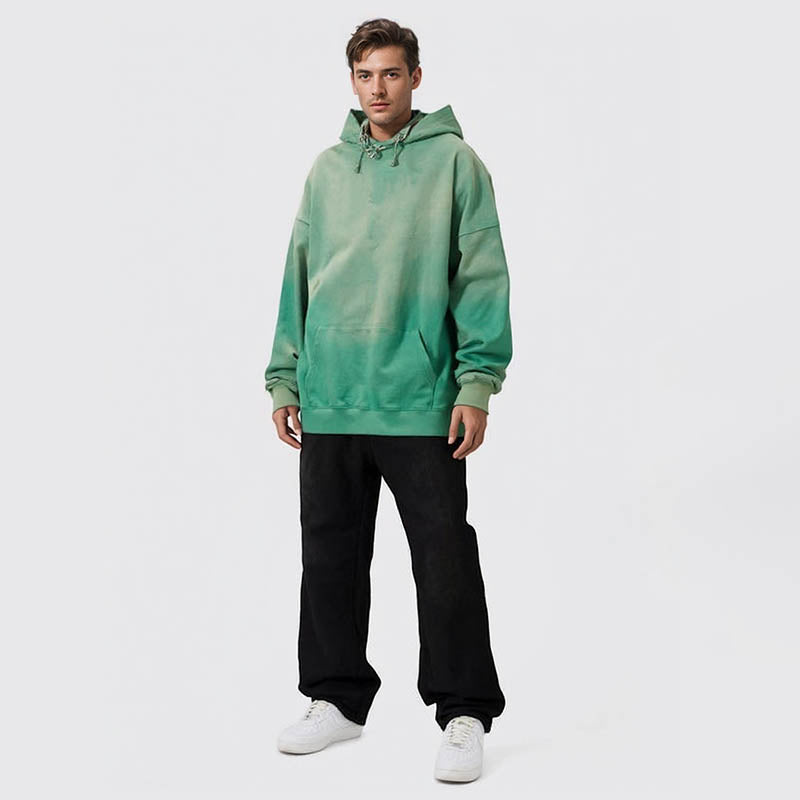 Heavy fried color original new design hoodie wash and fade process silk screen niche men's and women's sweatshirts