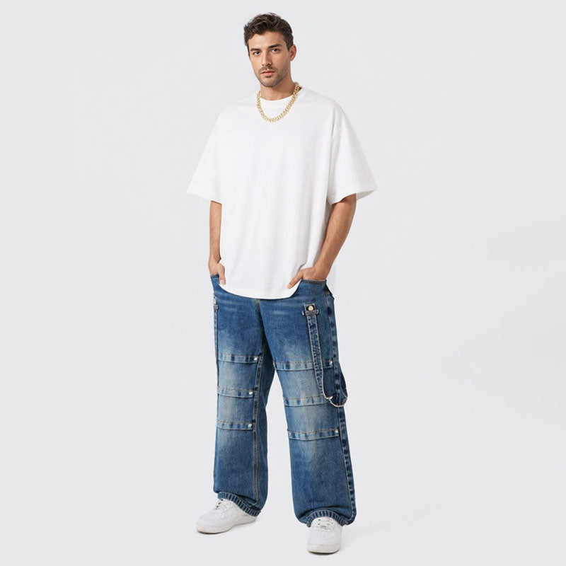 Heavy extra 300g cotton round neck solid color blank T-shirt