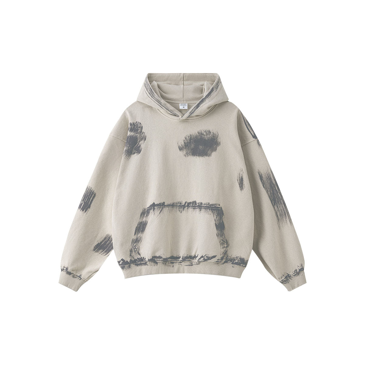 Autumn and winter loose version heavy street paint retro distressed hooded sweatshirt men's clothing