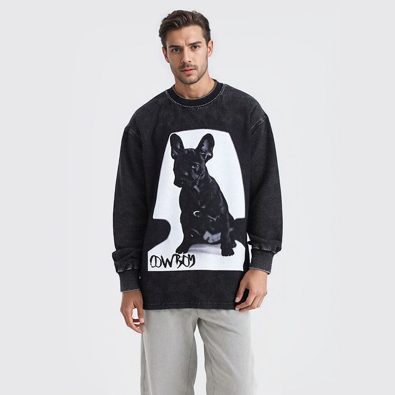 Trendy T-shirts for men and women printed heavy cotton couples autumn and winter long-sleeved T-shirts