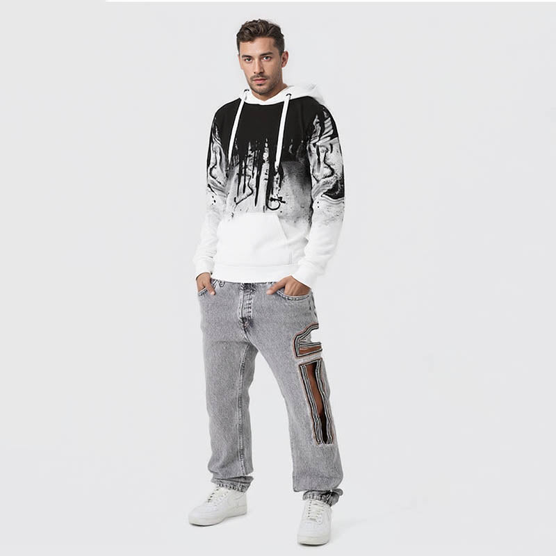 Men's splash print casual sports sweatshirt hoodie