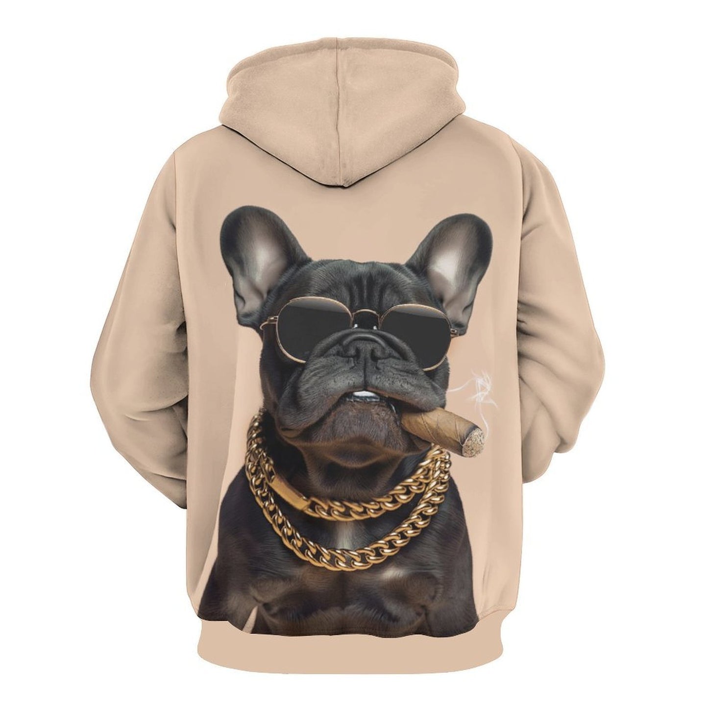 New 3D digital gangster dog print loose men's hooded sweatshirt