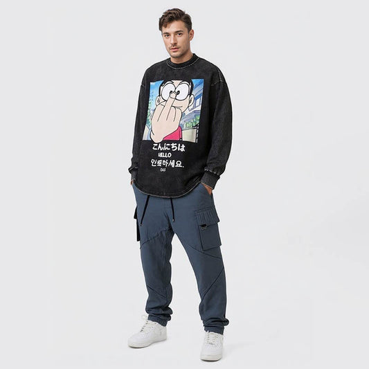 Dog print t-shirt puppy tee grunge top in vintage grey