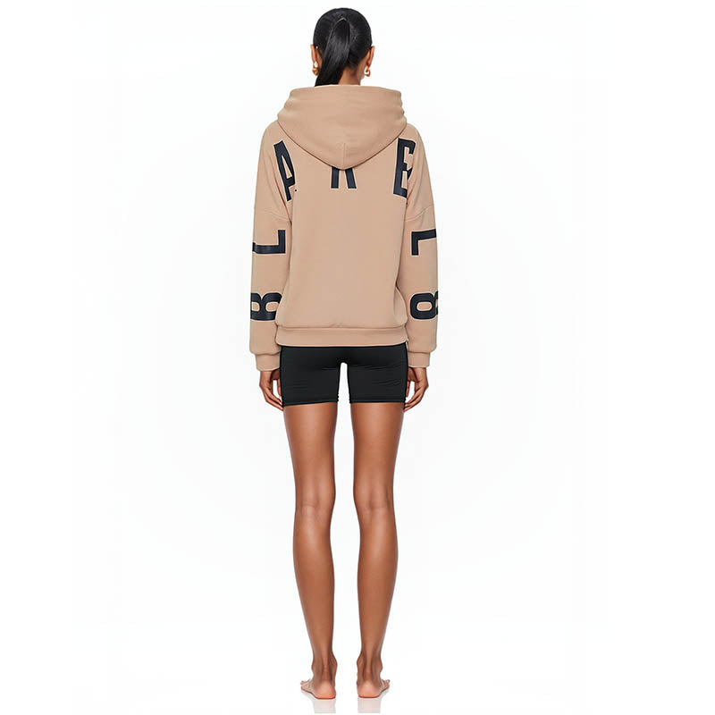 New Fashion Letter Printed Thickened Versatile Long Sleeve Loose Hooded Sweatshirt for Women