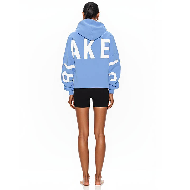New Fashion Letter Printed Thickened Versatile Long Sleeve Loose Hooded Sweatshirt for Women