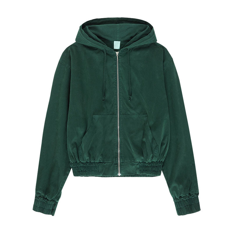 Lightweight Zip Through Hoodie with Printed Logo