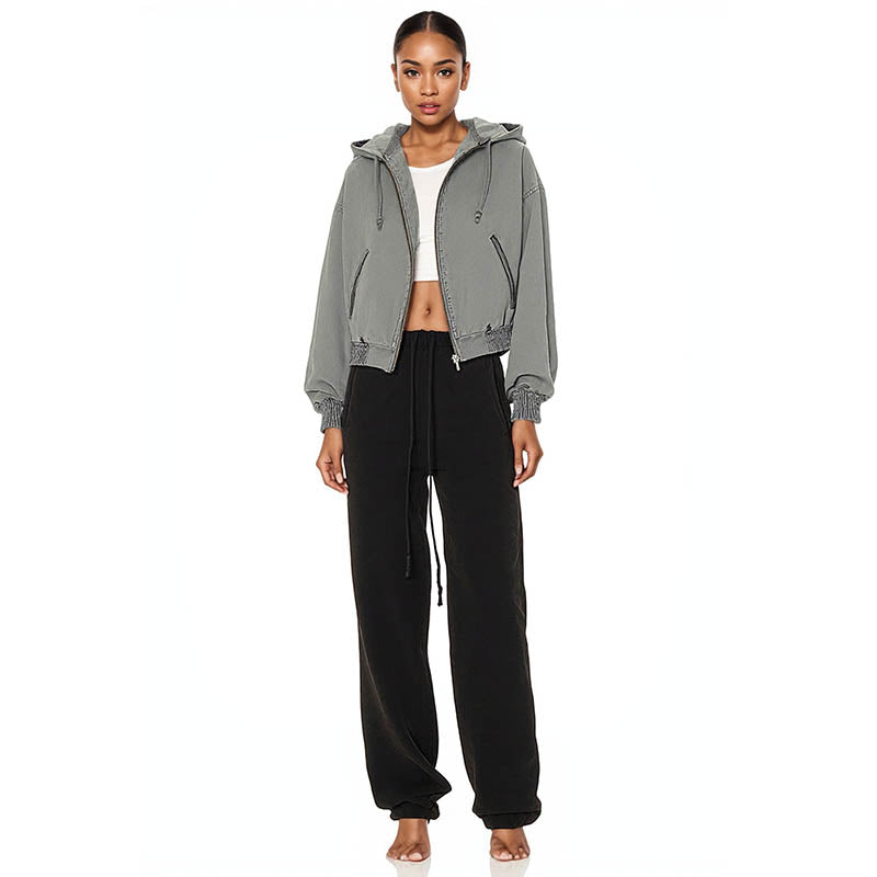 Lightweight Zip Through Hoodie with Printed Logo