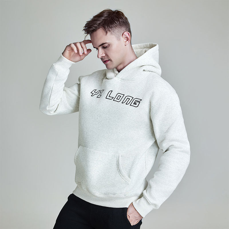 Pullover long sleeve loose embroidered hooded spring and autumn men's sportswear hoodie