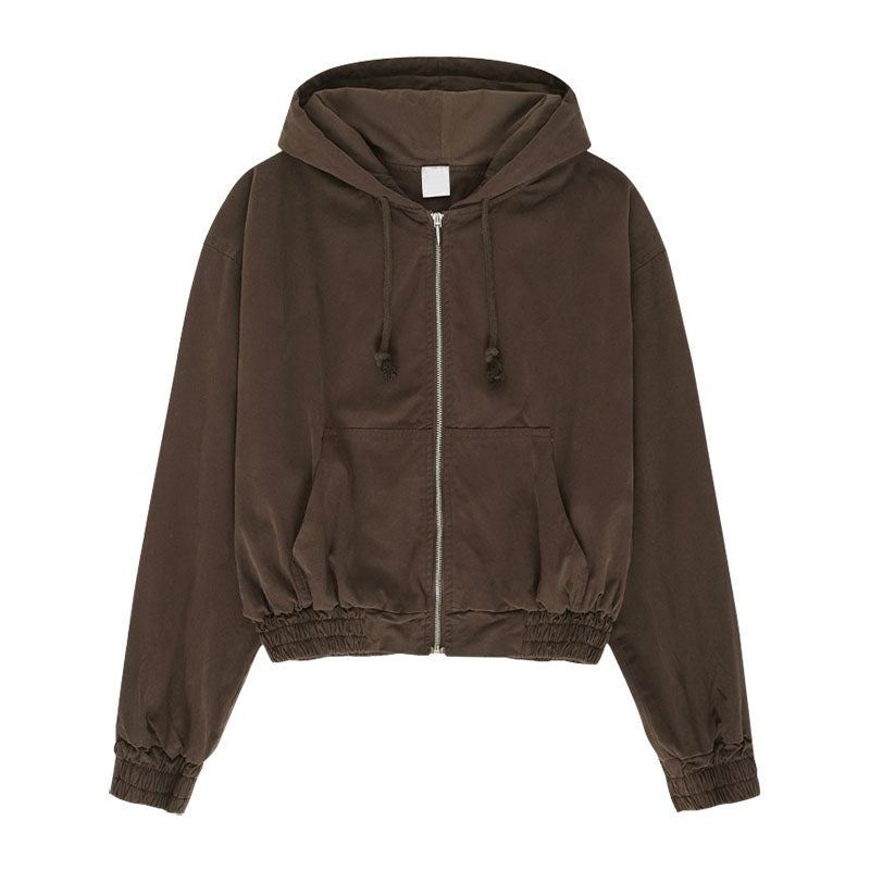 Lightweight Zip Through Hoodie with Printed Logo