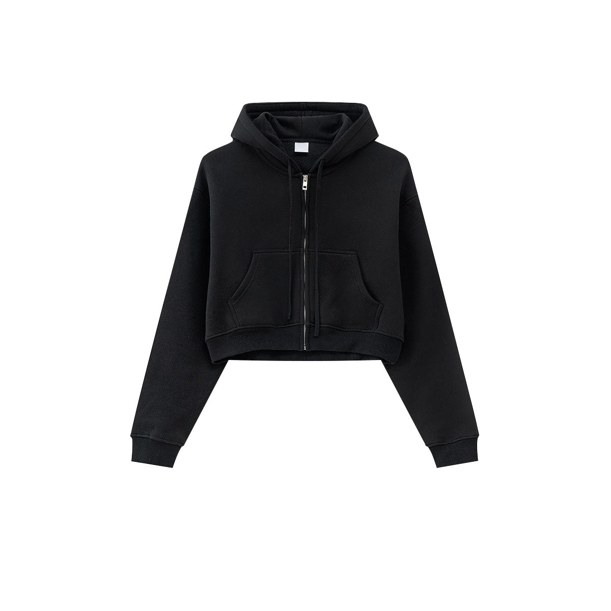 Autumn and winter fashionable short navel-baring pocket zipper hoodie women's lazy style hooded sweatshirt