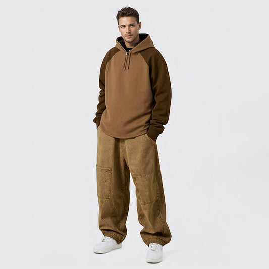 Original 360G heavy hoodie matching color plus fleece shoulder hoodie men's autumn and winter new men's and women's sweatshirts