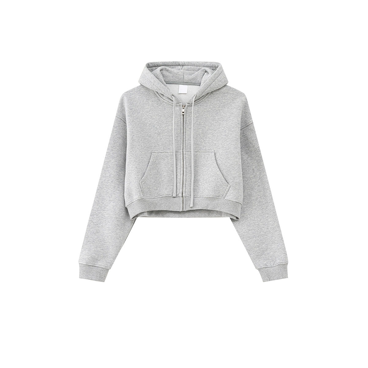 Autumn and winter fashionable short navel-baring pocket zipper hoodie women's lazy style hooded sweatshirt