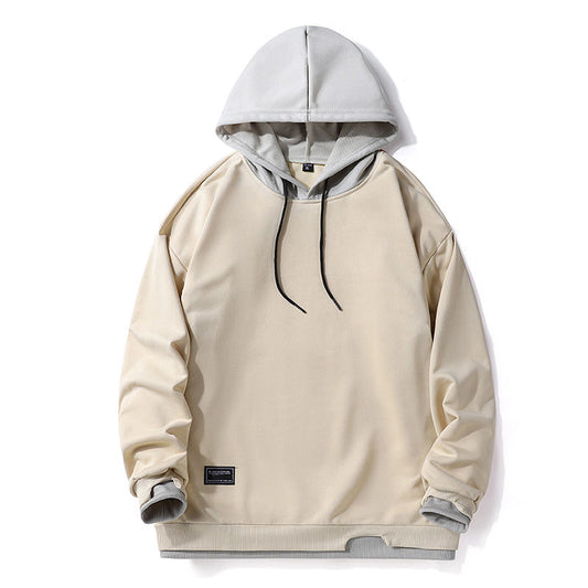 New hooded imitation cotton sweatshirt men's trendy brand loose trend versatile top street hip-hop student sports sweatshirt