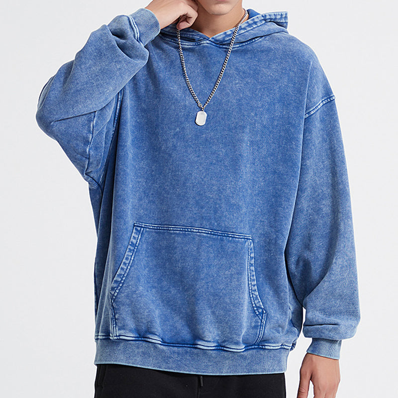 Heavy 420G washed distressed hoodie