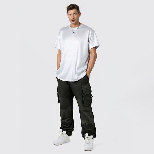 Solid color simple versatile short-sleeved t-shirt for men
