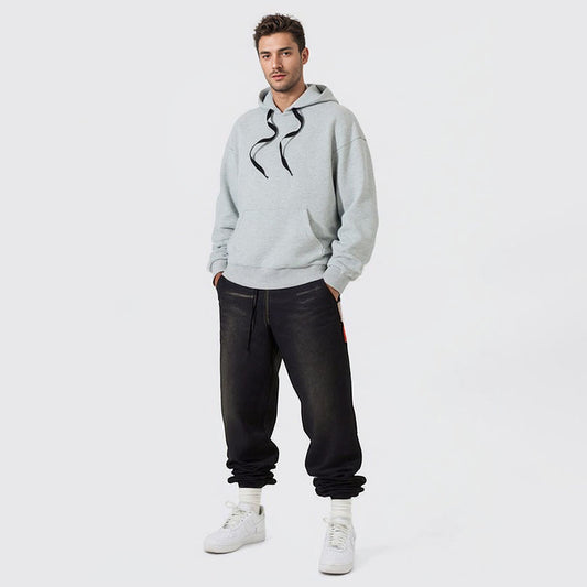 Men's new waffle hooded sweatshirt men's autumn couple hoodie men's thick casual top sports hoodie