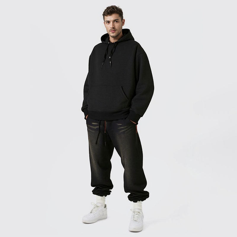 Men's new waffle hooded sweatshirt men's autumn couple hoodie men's thick casual top sports hoodie