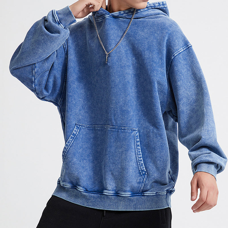 Heavy 420G washed distressed hoodie