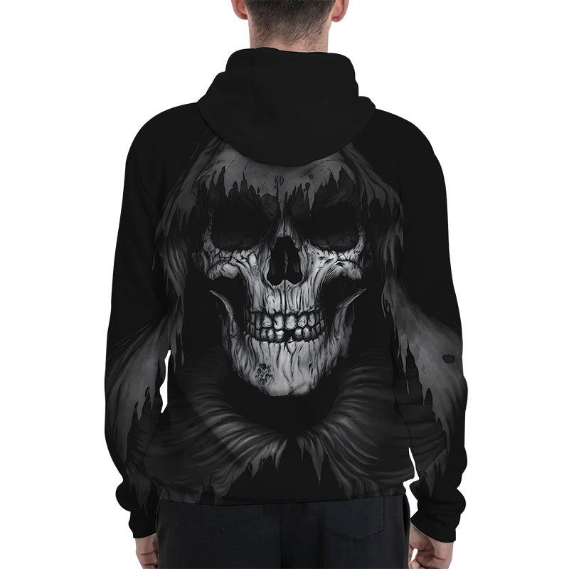 Men's Skull Printed Hoodie Novelty Graphic Sweatshirt Pullover Hoodie