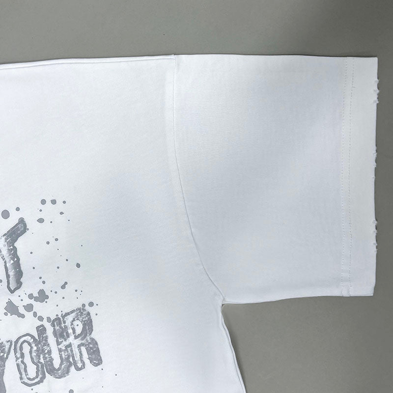 Cotton letter-printed short-sleeved T-shirt for men