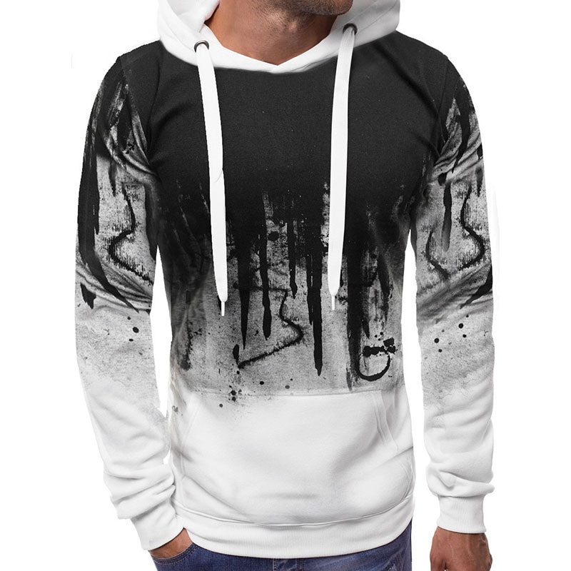 Men's splash print casual sports sweatshirt hoodie