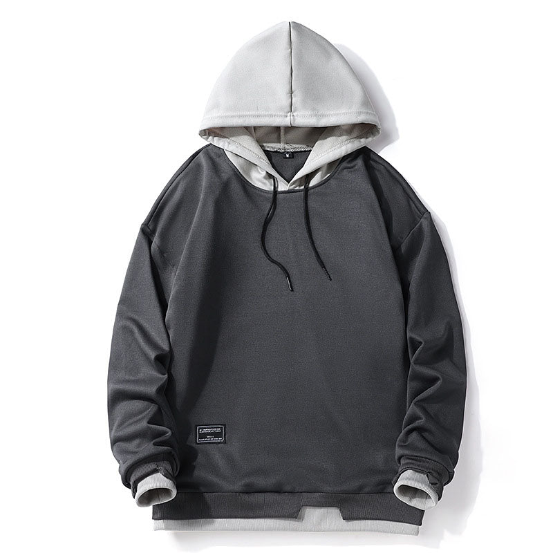 New hooded imitation cotton sweatshirt men's trendy brand loose trend versatile top street hip-hop student sports sweatshirt