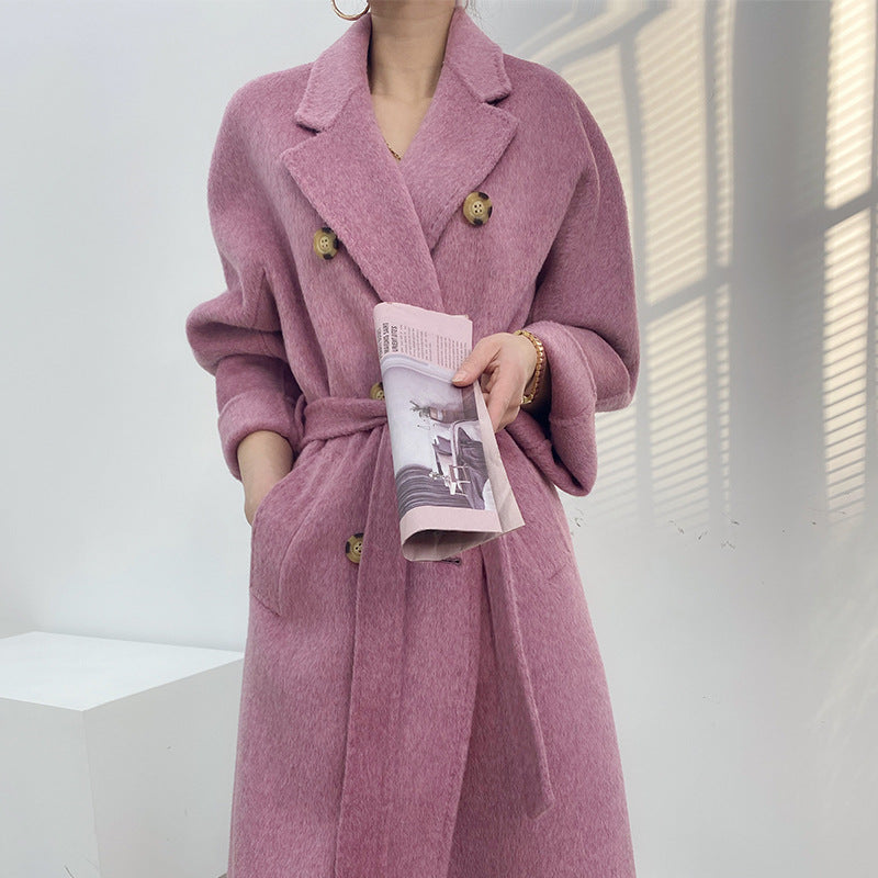 Cashmere Coat Women's Autumn and Winter New Mid length Double sided Wool Coat 95% Pure Wool Mixed Wool Coat