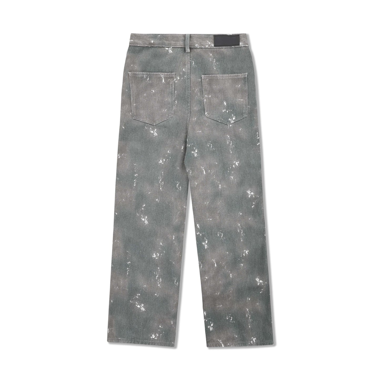 tie-dye pleated denim cargo pants