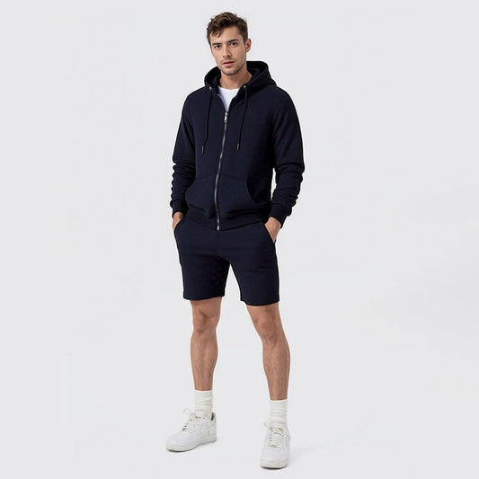Sports fleece street warm sportswear casual hooded skirt velvet sweatshirt for men
