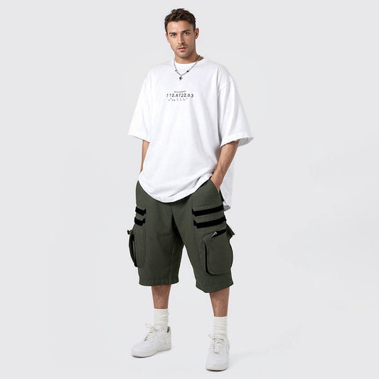 Men's plus-size printed short-sleeved T-shirt