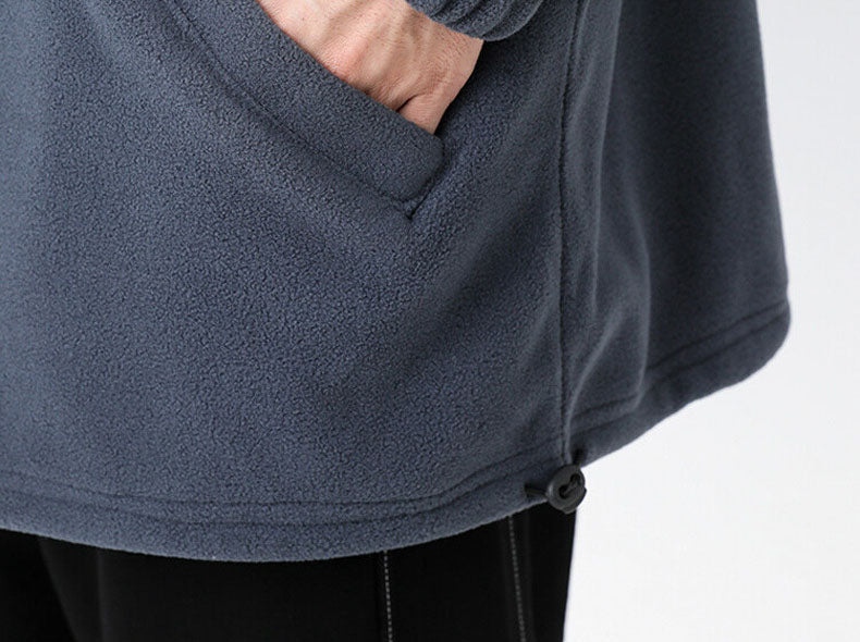 Polar fleece men's sweatshirt autumn and winter new pullover casual bottoming shirt half high zipper stand collar jacket