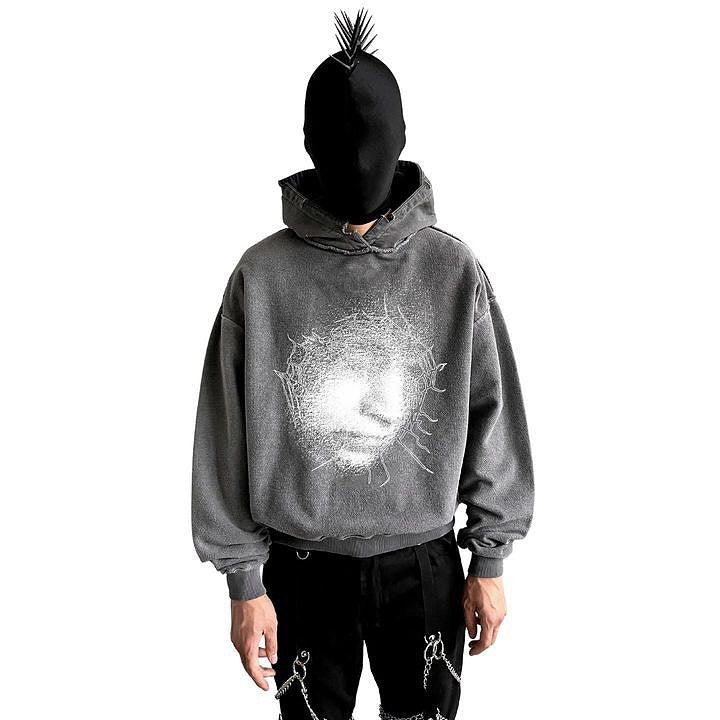 Men's printed hooded sweatshirt