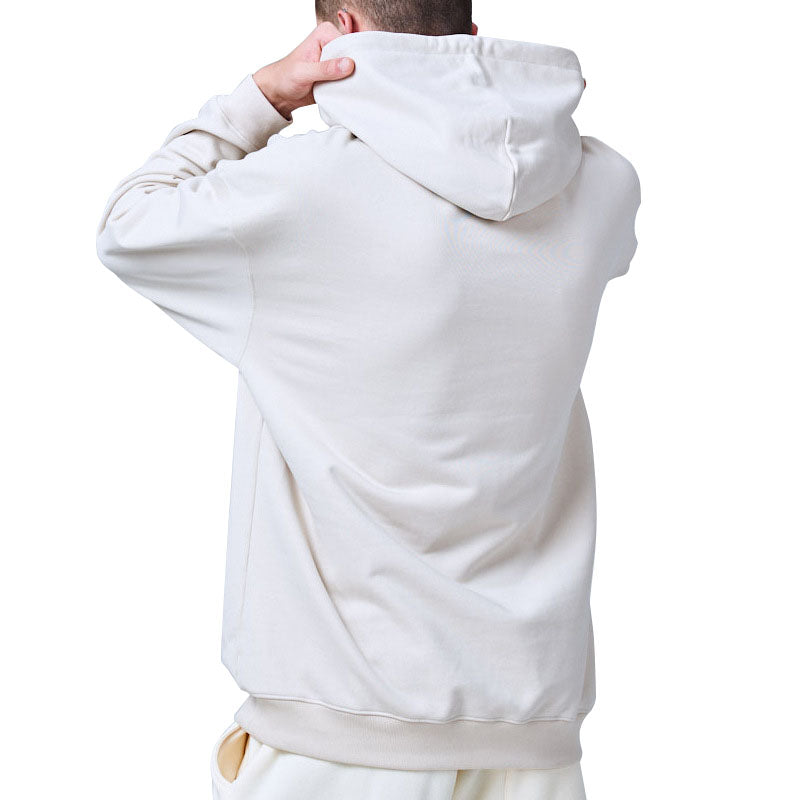 Fashion trend pure cotton men's sweatshirt heavy solid color casual hooded coat