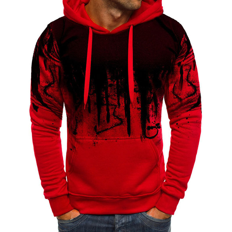 Men's splash print casual sports sweatshirt hoodie